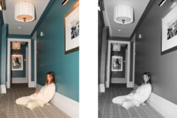 LEILA GEORGE GETS READY FOR PASPALEY&rsquo;S TRUNK SHOW AT THE WALL STREET HOTEL IN NEW YORK CITY